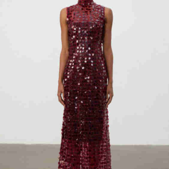 Sequin High Neck Maxi Dress
