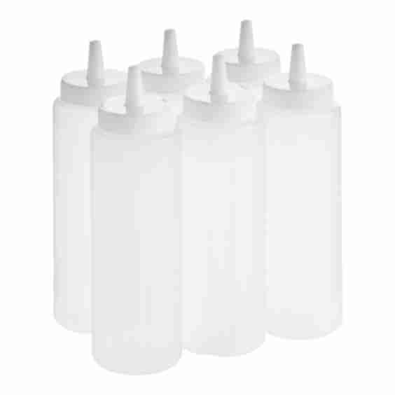 8 oz. Clear Squeeze Bottle - 6/Pack
