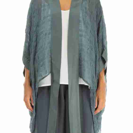 Tie Up Textured Silk Jacket