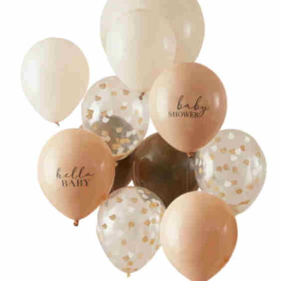 Neutral Hello Baby Balloon Bouquet