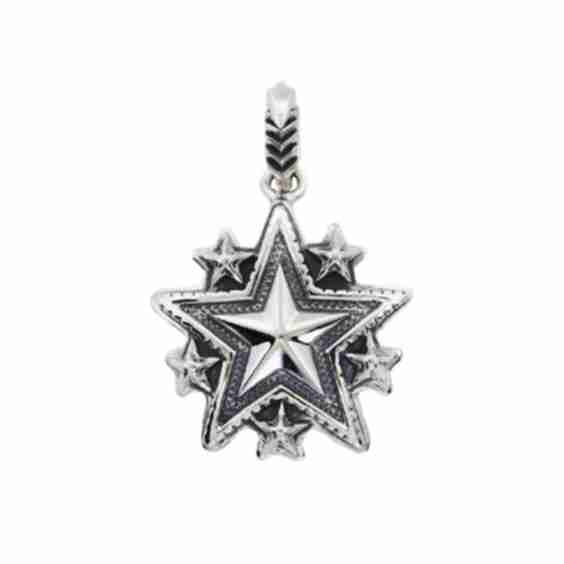 Large Sheriff Starry W / Arrow Tail Bail Pendant