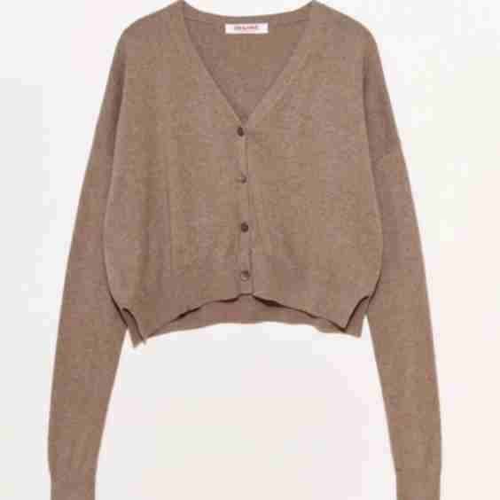 Cotton Cashmere Cropped Cardigan