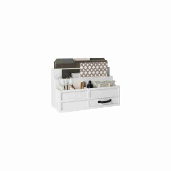 Wood Mail Organizer with Drawer & Pen Holder