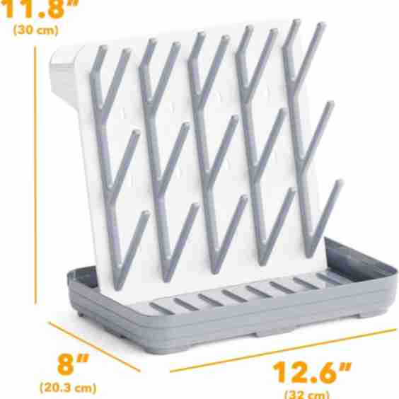 Baby Bottle Drying Rack with 20 Hooks, Space Saving Kitchen Bottles Rack Dryer, Vertical Baby Bottle Holder Organizer for Countertop Storage Accessories
