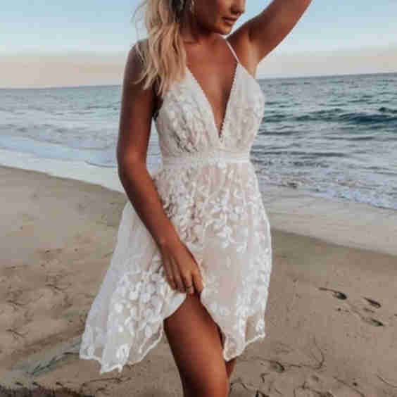 Tulle Crochet Mini Dress