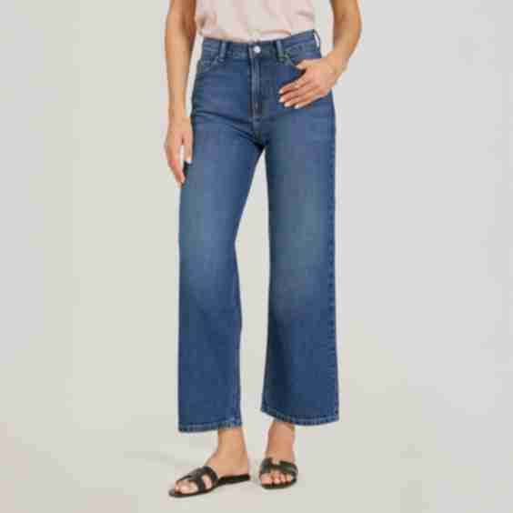 High Rise Cropped Straight Leg Jeans