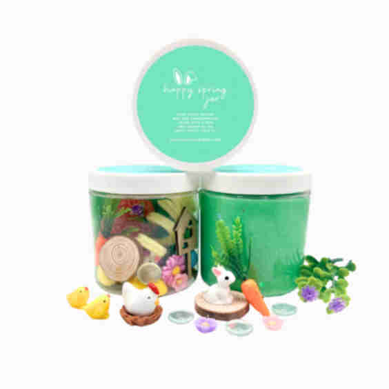 Hoppy Spring Play Dough Jar Sensory Activity