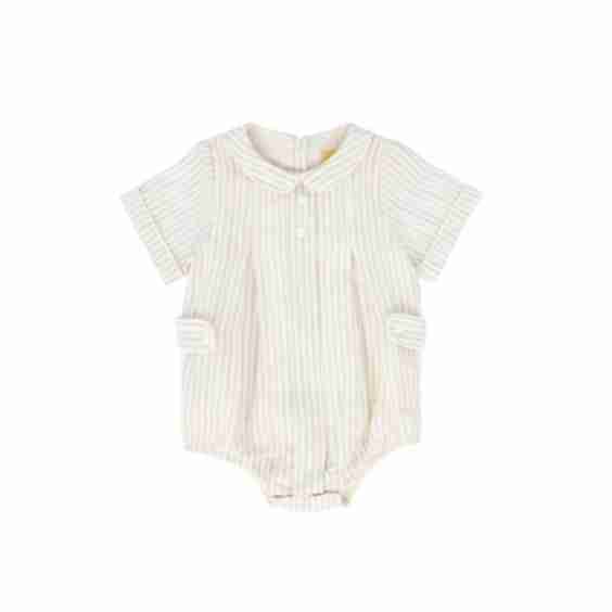 Le Bourdon Linen Pleat Romper