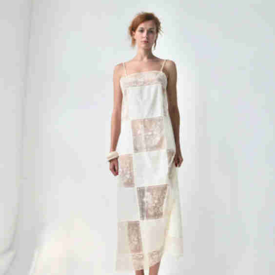 Gigi Square Patched Lace Maxi Dress