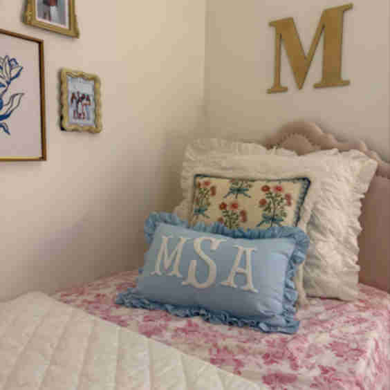 Personalized Pillow Cover for Dorm Room Punch Needle