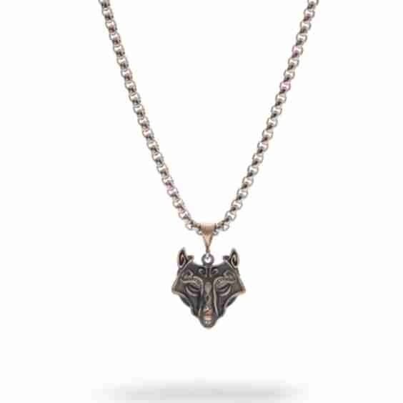 Silver Wolf Guardian Necklace