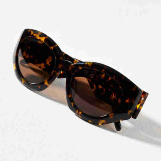 Wrapped Geometric Oval Sunglasses