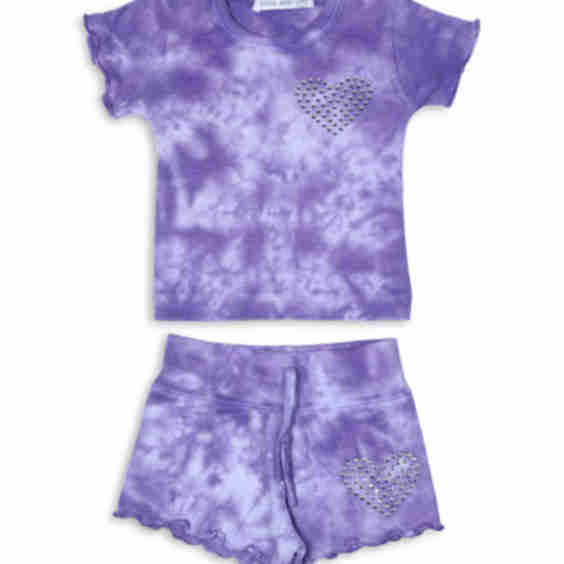 Girls' Tie Dyed Heart Tee & Shorts Set - Baby