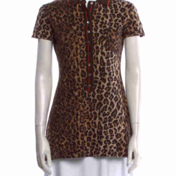 Animal Print Short Sleeve Polo