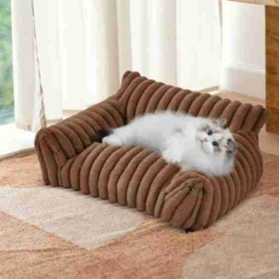Corduroy Fleece Dog And Cat Sofa Bed with Removable Cover