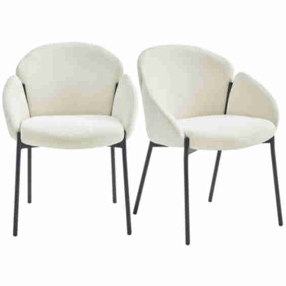 Candice-Luxury Ecru Fabric Chair (x2)
