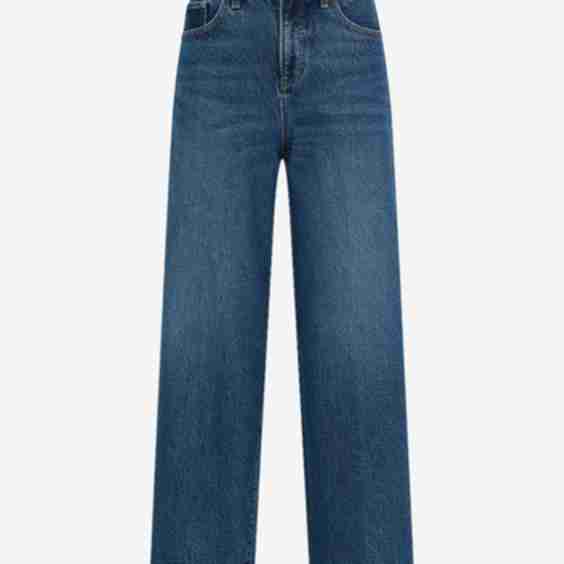 High Waisted Wide Leg Ankle Jeans