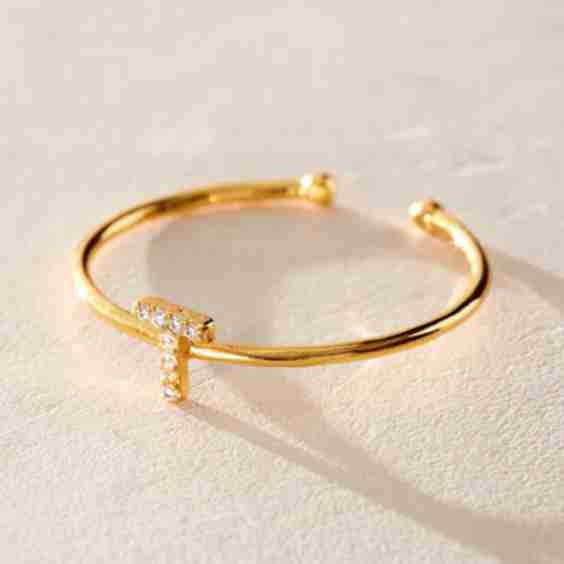 Shiny Initial Ring