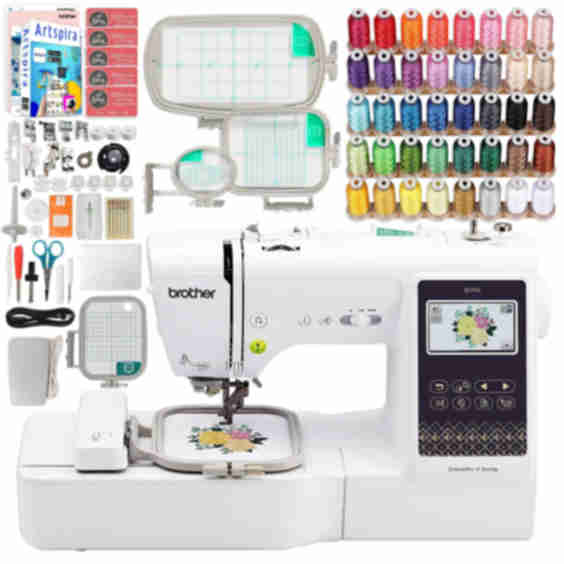 SE700 Embroidery & Sewing Machine with Hoops & Embroidery Threads