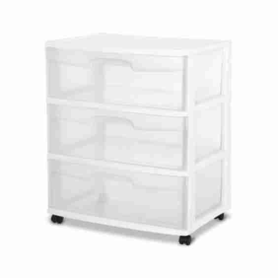 Home 3 Drawer Wide Storage Cart