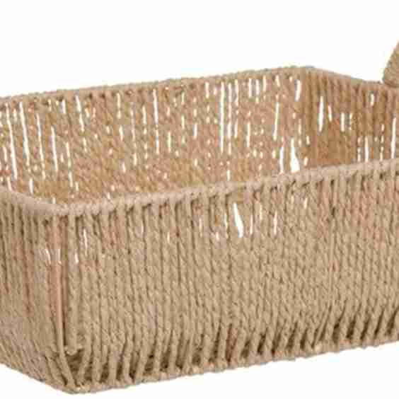 Paper Rope Vertical Weave Storage Basket