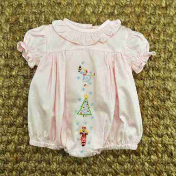 Nutcracker Embroidered Christmas Bubble Romper