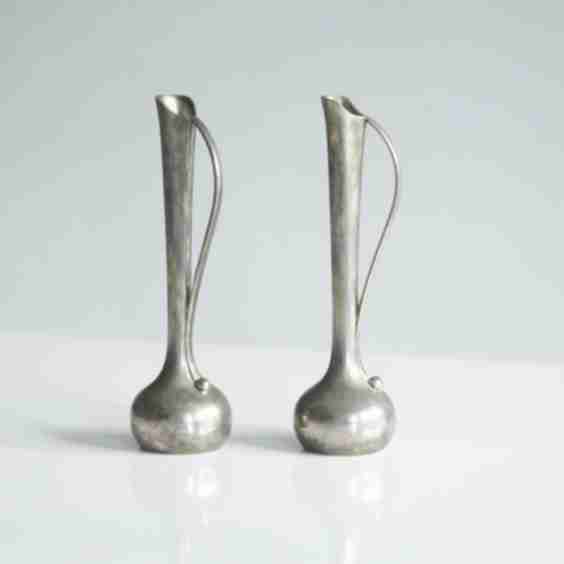 Pair of Plated Bud Vases by M.H. Hong Kong 