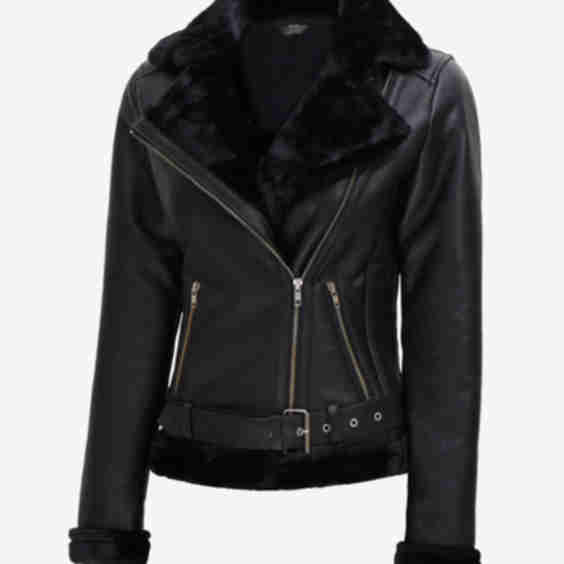  Asymmetrical Shearling Leather Jacket