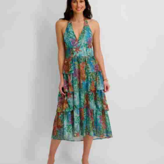 Eyelet Woven Midi Dress