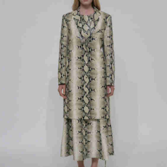 Tailored Coat - Embossed Phyton