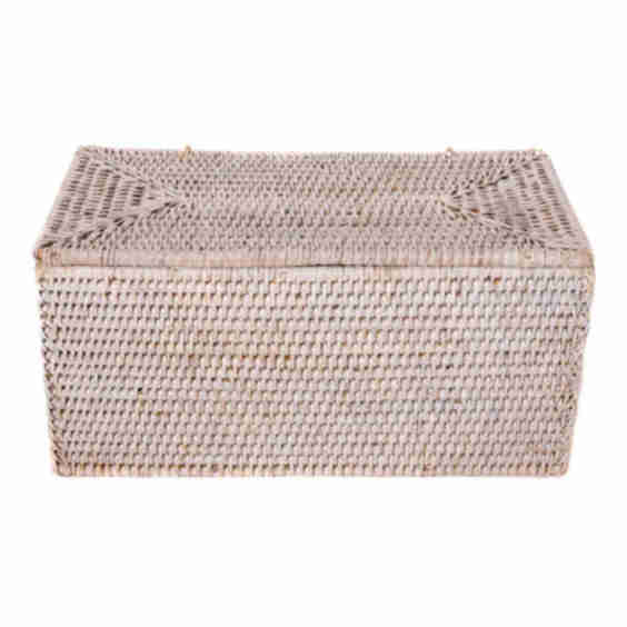 Rectangular Double Toilet Roll Holder With Hinged Lid
