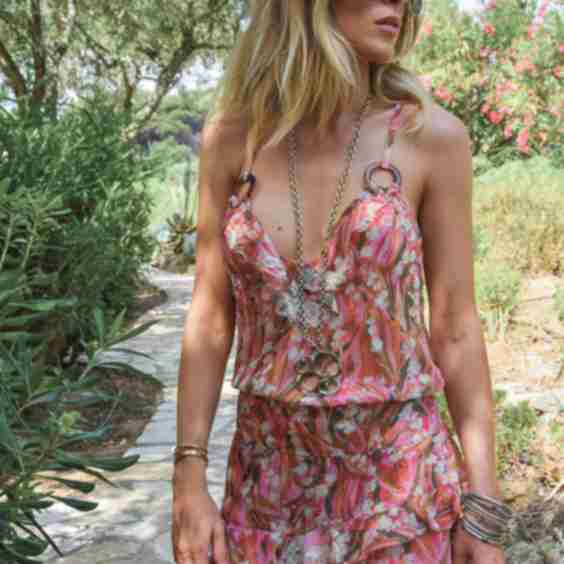 Rania Dress in Chiffon Silk St Barth