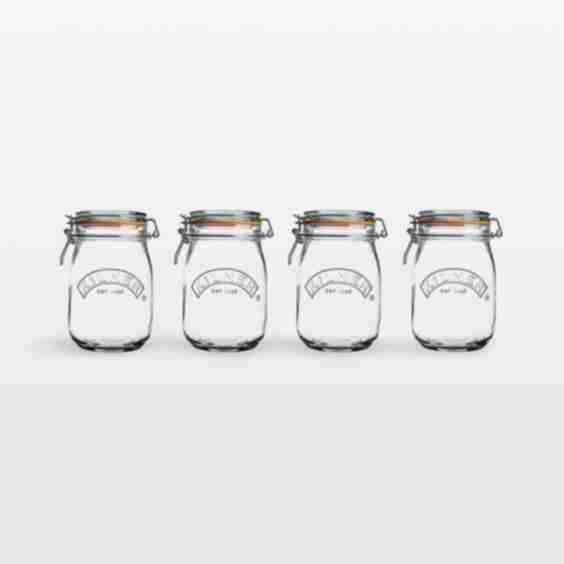 Round Clip Top 34-Oz Jar, Set of 4