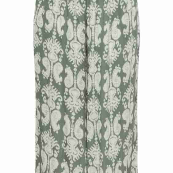 Curve Abstract Shirred Waist Trousers