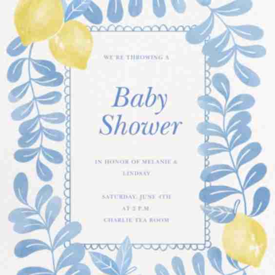 Lemon Squeezy Baby Shower Invitation