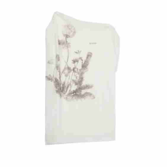 floral-asymmetric t-shirt