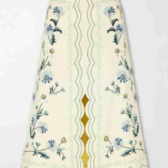 Audra Embroidery Midi Skirt