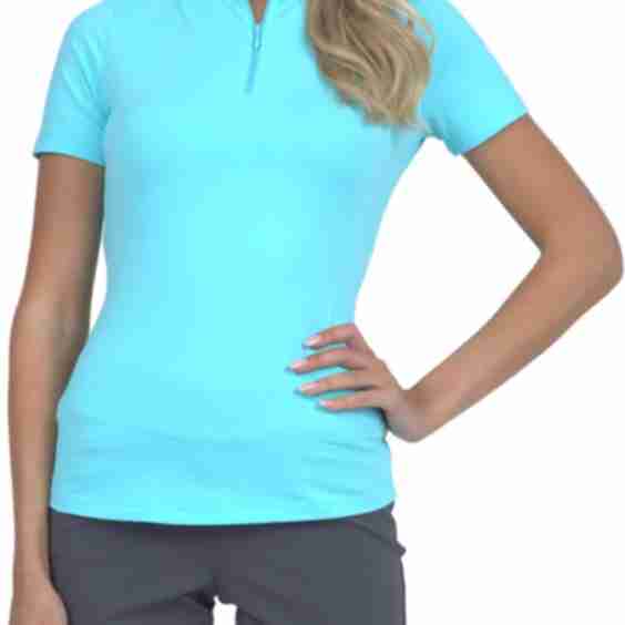 Short Sleeve Mock Neck Polo Top