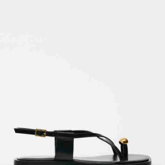 Flat Sandals with Metallic Detail