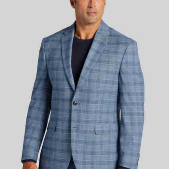 Comfort Stretch Traditional Fit Plaid Sportcoat