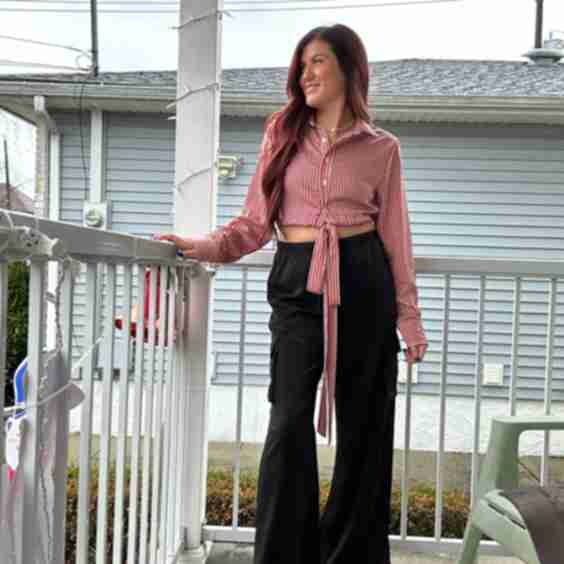 Satin Cargo Pants