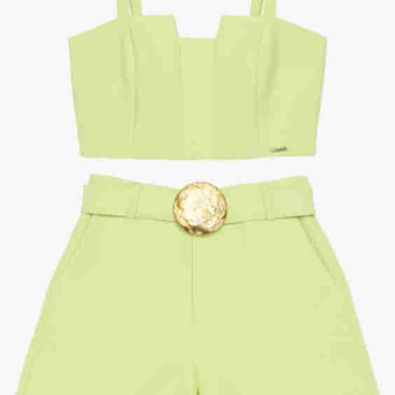 Tailored Short Suit with Buckle Detail
