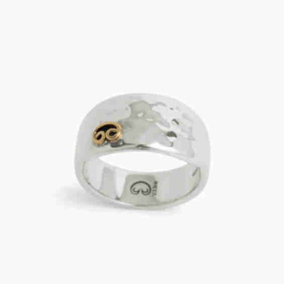 Hammered Statement Band with Petroglyph