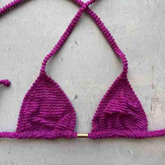 Textured Triangle Bikini Top
