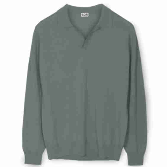 Merino Open Collar Pullover