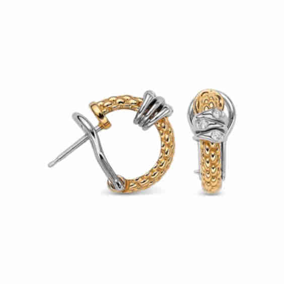18K Yellow Gold Prima Diamond Hoop Earrings