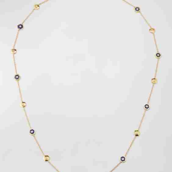 Baia Sommersa Diamond And Lapis Station Necklace