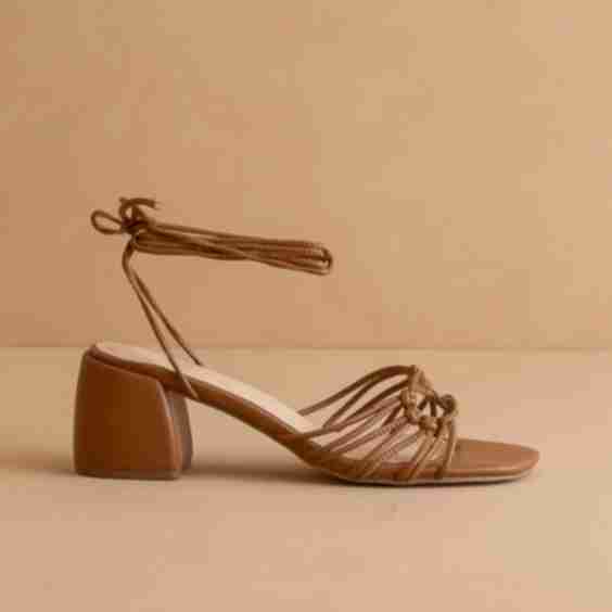 The Celia Knotted Lace-Up Heel
