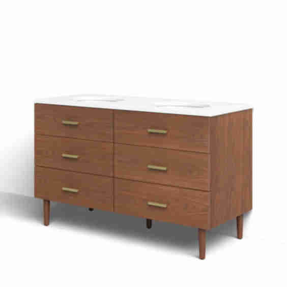 Stockholm 54" Double Bathroom Vanity | Quartz Countertop