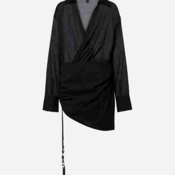 Azura Ruched Cotton Wrap Dress